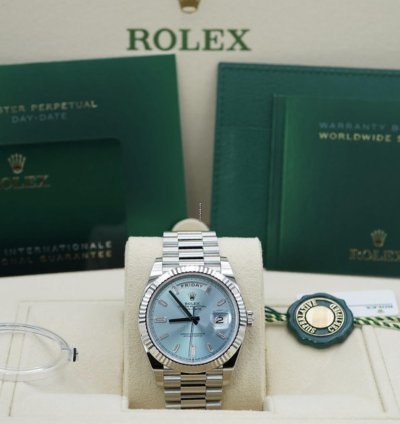 Rolex Day-date 40 228236 Blau Baguette Blue 2024 Neu Full Set