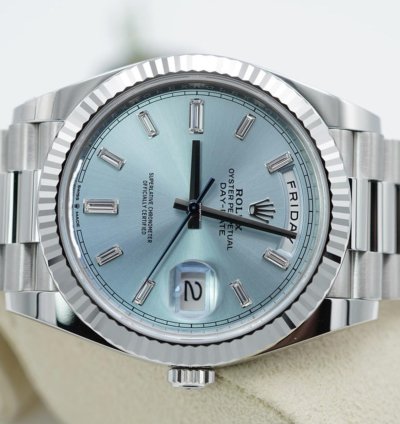Rolex Day-date 40 228236 Blau Baguette Blue 2024 Neu Full Set