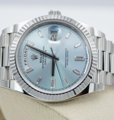 Rolex Day-date 40 228236 Blau Baguette Blue 2024 Neu Full Set