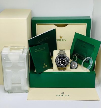 Rolex Daytona Black Dial New Stickers Eu lc100 Full Set 116500ln