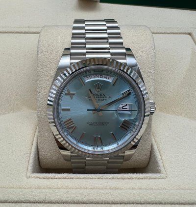 Rolex Day-date 40 228236 Platinum Ice Blue Dial New 2022