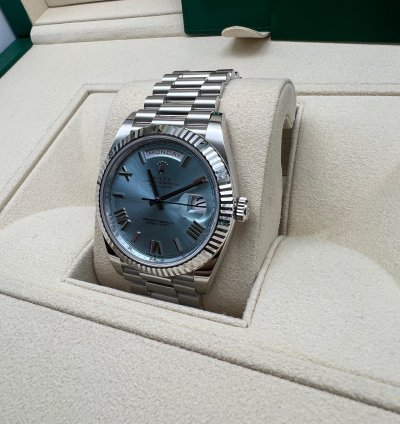 Rolex Day-date 40 228236 Platinum Ice Blue Dial New 2022
