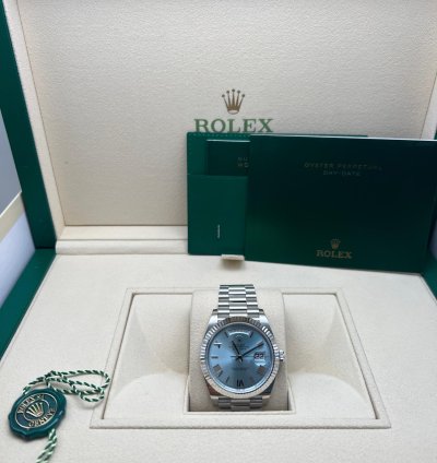 Rolex Day-date 40 228236 Platinum Ice Blue Dial New 2022