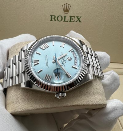 Rolex Day-date 40 228236 Platinum Ice Blue Dial New 2022