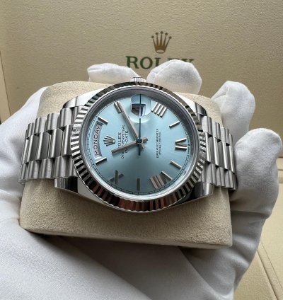Rolex Day-date 40 228236 Platinum Ice Blue Dial New 2022