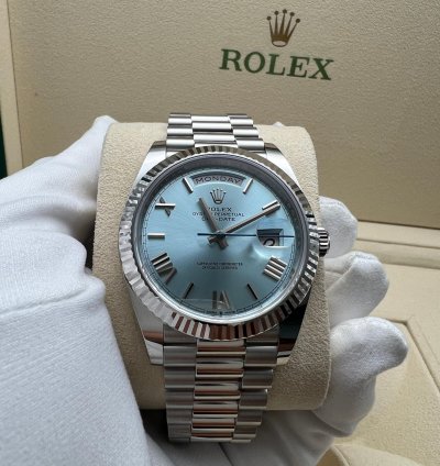 Rolex Day-date 40 228236 Platinum Ice Blue Dial New 2022