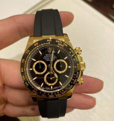 Rolex Daytona Black Dial Oysterflex Yellow Gold 40mm