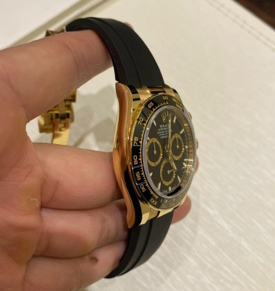Rolex Daytona Black Dial Oysterflex Yellow Gold 40mm