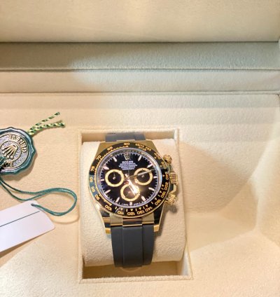 Rolex Daytona Black Dial Oysterflex Yellow Gold 40mm