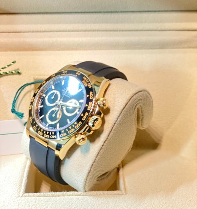 Rolex Daytona Black Dial Oysterflex Yellow Gold 40mm