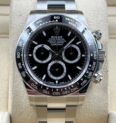 Rolex Daytona Black Dial Stainless Steel Bracelet 126500ln Unworn 2024