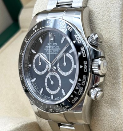Rolex Daytona Black Dial Stainless Steel Bracelet 126500ln Unworn 2024