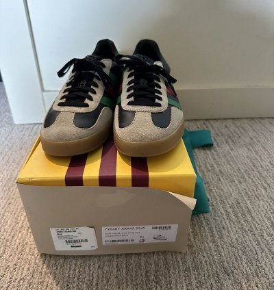 New- Gucci Adidas Gazelle - Black - Size 10