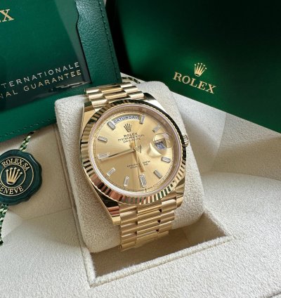 Rolex Day-date 40 228238 2023 Yellow Gold President Champagne Diamond Dial - Unworn Complete Set
