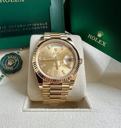 Rolex Day-date 40 228238 2023 Yellow Gold President Champagne Diamond Dial - Unworn Complete Set