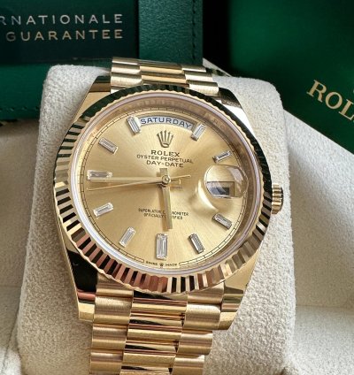 Rolex Day-date 40 228238 2023 Yellow Gold President Champagne Diamond Dial - Unworn Complete Set
