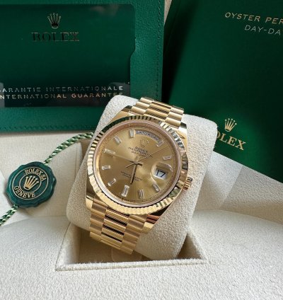 Rolex Day-date 40 228238 2023 Yellow Gold President Champagne Diamond Dial - Unworn Complete Set