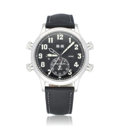 Patek Philippe Grand Complications Alarm Travel Time Platinum Black Leather 21 Vat Deductible
