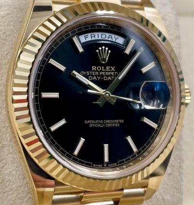 Rolex Day-date 40 228238 40mm Yellow Gold Black Index Dial Unworn 2023