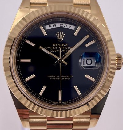 Rolex Day-date 40 228238 40mm Yellow Gold Black Index Dial Unworn 2023