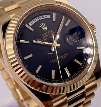 Rolex Day-date 40 228238 40mm Yellow Gold Black Index Dial Unworn 2023