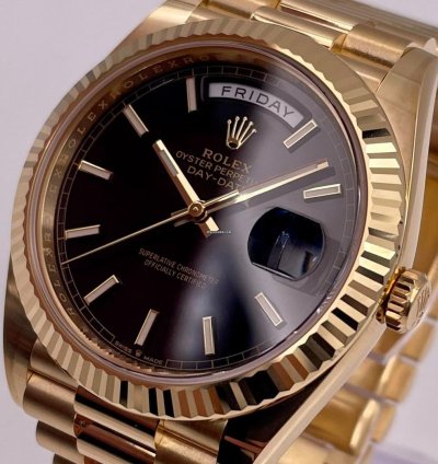 Rolex Day-date 40 228238 40mm Yellow Gold Black Index Dial Unworn 2023