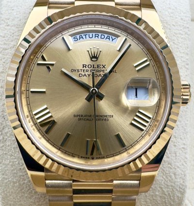 Rolex Day-date 40 228238 40mm Yellow Gold Champagne Roman Dial Unworn 2024