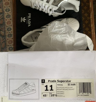 Prada Adidas Superstar In Metallic Silver