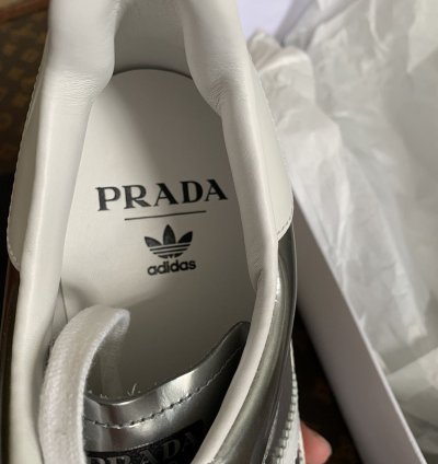 Prada Adidas Superstar In Metallic Silver