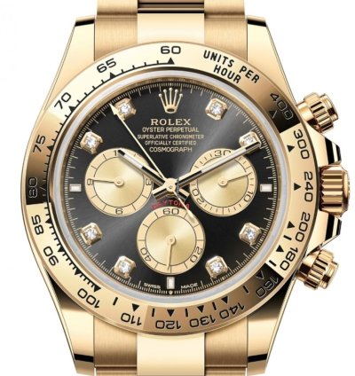 Rolex Daytona Black Diamond Dial Yellow Gold 126508 New 2024