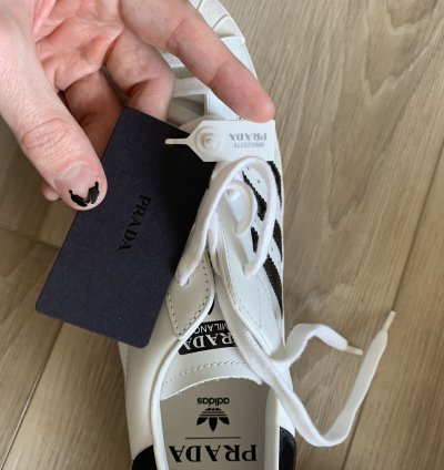 Prada Adidas White Black Superstar Sneakers