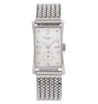 Patek Philippe Hour Glass Tegola 1593 Platinum 41mm Watch