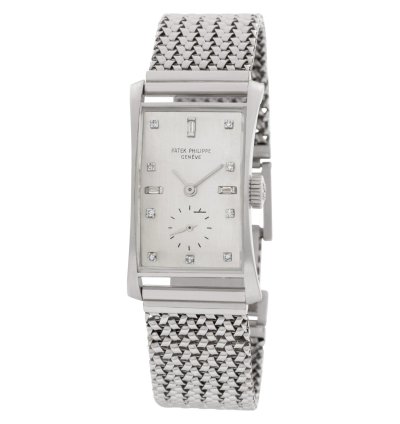 Patek Philippe Hour Glass Tegola 1593 Platinum 41mm Watch