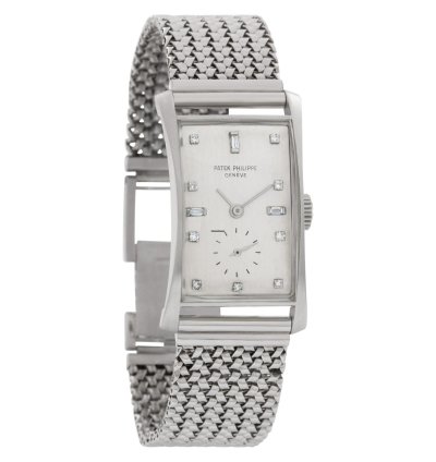 Patek Philippe Hour Glass Tegola 1593 Platinum 41mm Watch