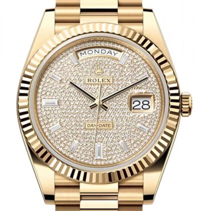 Rolex Day-date 40 228238 40mm Yellow Gold Pave Dial Unworn 2023