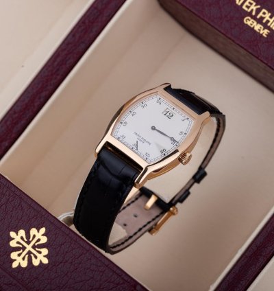 Patek Philippe Jump Hour Limited Edition 150th Anniversary Ref 3969r 18k Rose Gold Box And Papers 1989 Tonneau-shaped Case