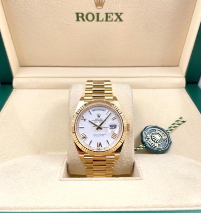 Rolex Day-date 40 228238 40mm Yellow Gold White Roman Dial Unworn 2023