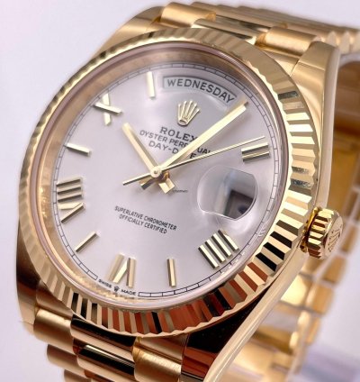 Rolex Day-date 40 228238 40mm Yellow Gold White Roman Dial Unworn 2023