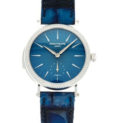 Patek Philippe Minute Repeater Enamel Diamond Watch Ref 7040