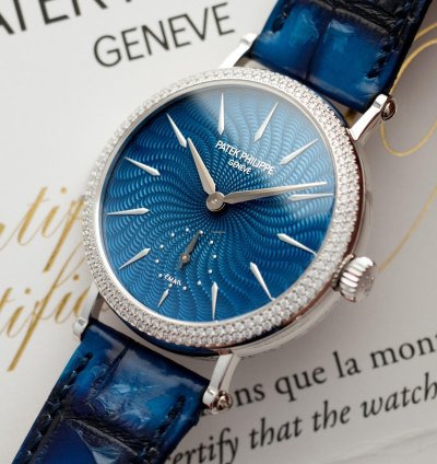 Patek Philippe Minute Repeater Enamel Diamond Watch Ref 7040