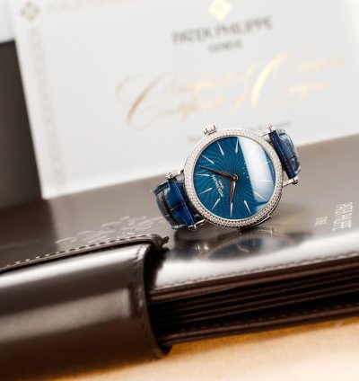 Patek Philippe Minute Repeater Enamel Diamond Watch Ref 7040