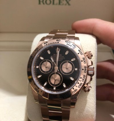 Rolex Daytona Black Rose Gold 116505 Black old Card