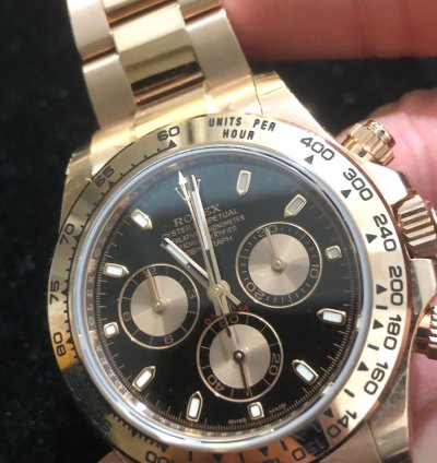 Rolex Daytona Black Rose Gold 116505 Black old Card