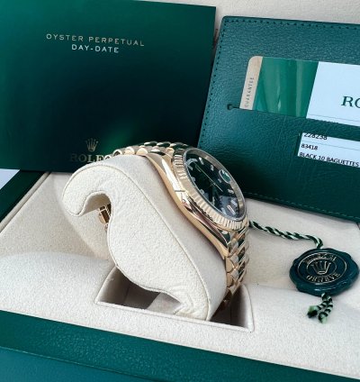 Rolex Day-date 40 228238 Black Baguette Diamond Dial Full Set