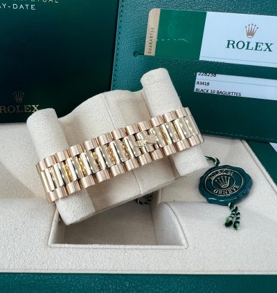 Rolex Day-date 40 228238 Black Baguette Diamond Dial Full Set
