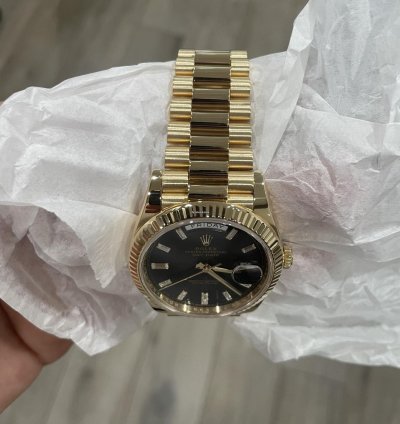 Rolex Day-date 40 228238 Black Baguette Diamond Dial Full Set