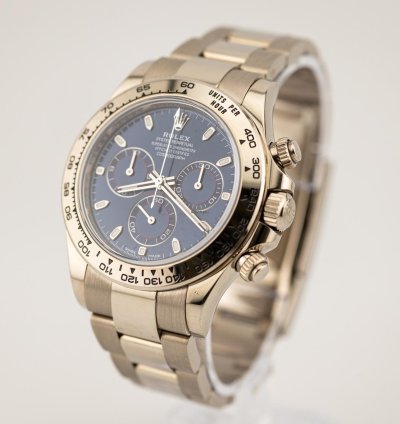 Rolex Daytona Blue Dial 2022 White Gold Box Papers