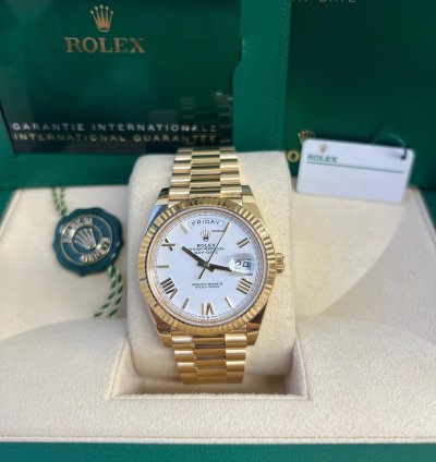 Rolex Day-date 40 228238 Day-date 40mm 18k Yellow Gold President White Roman Dial