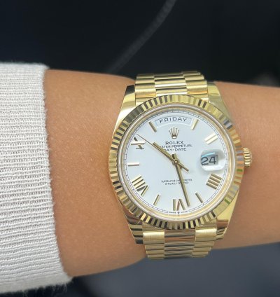 Rolex Day-date 40 228238 Day-date 40mm 18k Yellow Gold President White Roman Dial