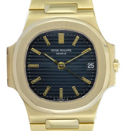 Patek Philippe Nautilus 18ct Yellowgold Blue Dial Ref 3800 001